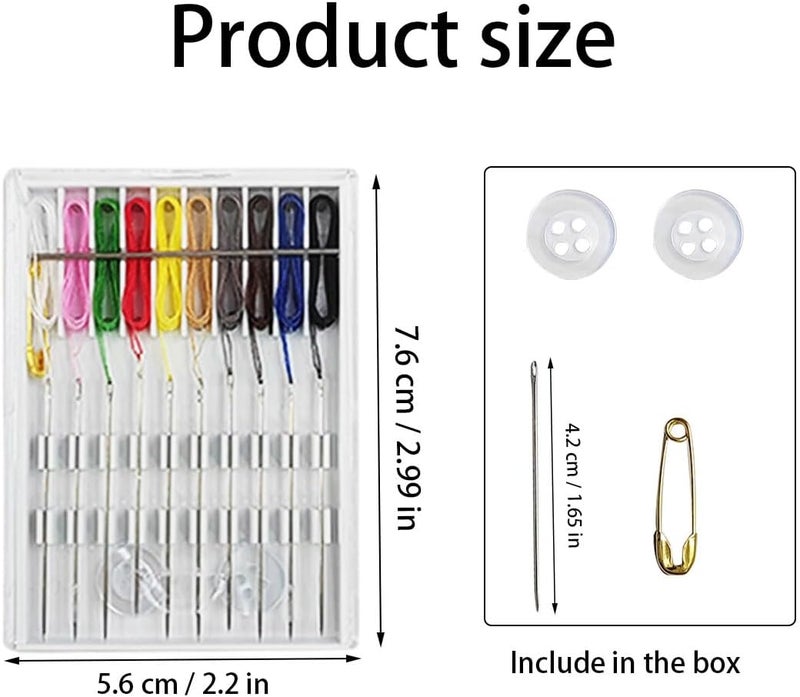 ZTEOFO 10 Boxes Quick Fix Sewing Kit, Easy Pre Threaded Needle Kit, Prethreaded Sewing Kits, Pre Threaded Needles, Pre-Threaded Needles, Needles and Thread Box, Needle and Thread Box, Fix Sewing Kit - Image 3